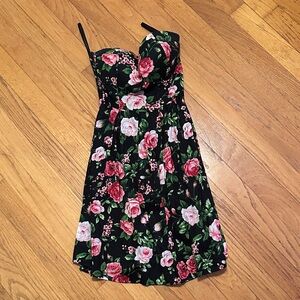 Rue21 Black Dress with Pink Floral Pattern